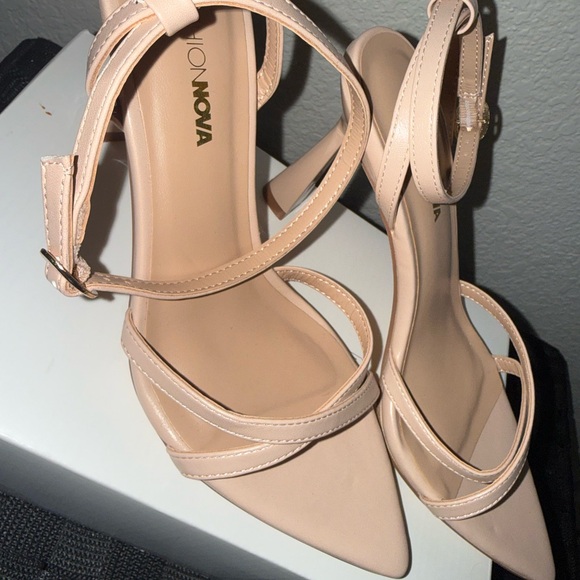 Fashion Nova Blush Strappy Heels - Picture 2 of 6